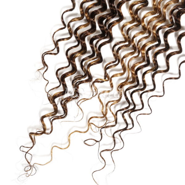 Deep Wave #4/27 Highlight Virgin Human Hair 4x4 13x4 Transparent Lace Closure/Frontal - Image 4